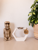 Tres quemadores hexagonales blancos